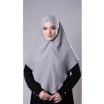 Hürrem Bone Gri Pratik Hazır Geçmeli Tesettür Eşarp Pamuk Caz Kumaş Tek Katlı Çapraz Hijab 2305_15