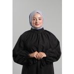 Hürrem Bone Gri Pratik Hazır Geçmeli Tesettür Eşarp Sandy Arkadan Çıtçıtlı Piliseli Hijab 2406_15