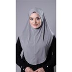Hürrem Bone Gri Pratik Hazır Geçmeli Tesettür Eşarp Sandy Kumaş Düz Hijab 2308_15