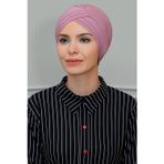 Hürrem Bone Gül Kurusu Pratik Hazır Geçmeli Tesettür Bone Sandy Kumaş Üç Çapraz 1803_18