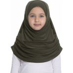 Hürrem Bone Haki Pratik Hazır Geçmeli Çocuk Tesettür Bone Sandy Kumaş Kendinden Boneli 78_09