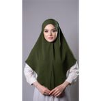 Hürrem Bone Haki Pratik Hazır Geçmeli Tesettür Eşarp Aerobin Kumaş Çapraz Hijab 2307_09 - Standart