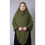 Hürrem Bone Haki Pratik Hazır Geçmeli Tesettür Eşarp Medine İpeği Bağcıklı Sufle Hijab 2301_09