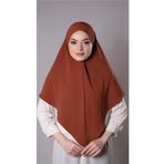 Hürrem Bone Kiremit Pratik Hazır Geçmeli Tesettür Eşarp Aerobin Kumaş Düz Hijab 2309_05