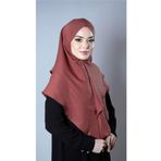 Hürrem Bone Kiremit Pratik Hazır Geçmeli Tesettür Eşarp Pamuk Caz Kumaş Çift Katlı Çapraz Hijab 2304_05