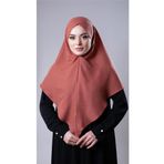 Hürrem Bone Kiremit Pratik Hazır Geçmeli Tesettür Eşarp Pamuk Caz Kumaş Tek Katlı Çapraz Hijab 2305_05