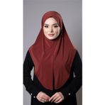 Hürrem Bone Kiremit Pratik Hazır Geçmeli Tesettür Eşarp Sandy Kumaş Yırtmaçlı Düz Hijab 2310_05