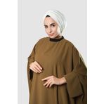 HÜRREM BONE Krem Drapeli Salaş Tesettür Bone Sandy Büzgülü 2315_40