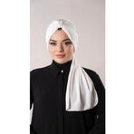Hürrem Bone Krem Pratik Hazır Geçmeli Tesettür Bone Sandy Kumaş Atkılı 2204_40