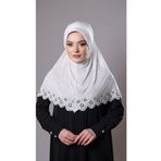 Hürrem Bone Krem Pratik Hazır Geçmeli Tesettür Eşarp Fukuro Kumaş Piliseli Çiçek Desenli Lazer Kesim 1829_40