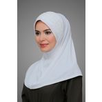 HÜRREM BONE Krem Pratik Hazır Geçmeli Tesettür Eşarp Sandy Kumaş Işlemeli Incili Taşlı _40 1605