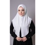 Hürrem Bone Krem Pratik Hazır Geçmeli Tesettür Eşarp Sandy Kumaş Yırtmaçlı Düz Hijab 2310_40