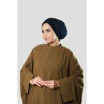 Hürrem Bone Lacivert Drapeli Salaş Tesettür Bone Sandy Büzgülü 2315_02 - Standart