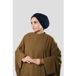 HÜRREM BONE Lacivert Drapeli Salaş Tesettür Bone Sandy Büzgülü 2315_02