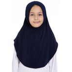 Hürrem Bone Lacivert Pratik Hazır Geçmeli Genç Tesettür Bone Sandy Kumaş Düz Hijab 2312_02