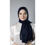 HÜRREM BONE Lacivert Pratik Hazır Geçmeli Tesettür Şal Örme Kumaş Taşlı Yıldız Desenli 2118Y_02