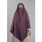 Hürrem Bone Mor Pratik Hazır Geçmeli Tesettür Eşarp Krep Bağcıklı Çift Katlı Sufle Hijab 2314_22