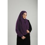 Hürrem Bone Mürdüm Pratik Hazır Geçmeli Bone Şal Şifon Kendinden Boneli Tek Bantlı 1453_07