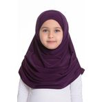 Hürrem Bone Mürdüm Pratik Hazır Geçmeli Çocuk Tesettür Bone Sandy Kumaş Kendinden Boneli 78_07