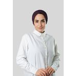 Hürrem Bone Mürdüm Pratik Hazır Geçmeli Tesettür Bone Jakar Kendinden Desenli 1209_07
