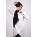 Hürrem Bone Mürdüm Pratik Hazır Geçmeli Tesettür Bone Viskon Kumaş Şapkalı Aksesuarlı 2104_07