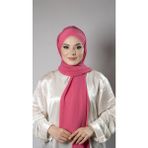 Hürrem Bone Pembe Pratik Hazır Geçmeli Bone Şal Şifon Kumaş Kendinden Boneli Üç Bantlı 1451_04 - Standart