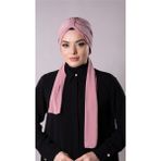 Hürrem Bone Pudra Pratik Hazır Geçmeli Tesettür Bone Sandy Kumaş Atkılı 2204_06
