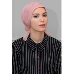 Hürrem Bone Pudra Pratik Hazır Geçmeli Tesettür Bone Sandy Kumaş Incili Pilel Pudra