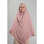 Hürrem Bone Pudra Pratik Hazır Geçmeli Tesettür Eşarp Krep Bağcıklı Çift Katlı Sufle Hijab 2314_06