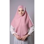 Hürrem Bone Pudra Pratik Hazır Geçmeli Tesettür Eşarp Pamuk Caz Kumaş Düz Hijab 2306_06