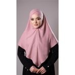 Hürrem Bone Pudra Pratik Hazır Geçmeli Tesettür Eşarp Pamuk Caz Kumaş Tek Katlı Çapraz Hijab 2305_06