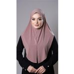 Hürrem Bone Pudra Pratik Hazır Geçmeli Tesettür Eşarp Sandy Kumaş Yırtmaçlı Düz Hijab 2310_06