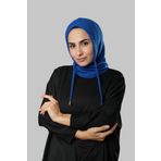 Hürrem Bone Saks Mavisi Bağcıklı Balaklava Boyunluklu Bere Triko Düz 2325_24