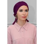 Hürrem Bone Şarabi Pratik Hazır Geçmeli Tesettür Bone Sandy Kumaş Incili Pileli Nervürlü Güllü 1805_08 - Standart