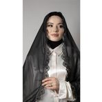 Hürrem Bone Siyah Namaz Başörtüsü Şal Şifon Kumaş Güpürlü 202106_01