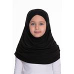 Hürrem Bone Siyah Pratik Hazır Geçmeli Çocuk Tesettür Bone Sandy Kumaş Kendinden Boneli 78_01