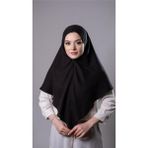 Hürrem Bone Siyah Pratik Hazır Geçmeli Tesettür Eşarp Pamuk Caz Kumaş Düz Hijab 2306_01