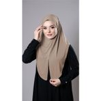Hürrem Bone Sütlü Kahve Pratik Hazır Geçmeli Tesettür Eşarp Sandy Kumaş Yırtmaçlı Düz Hijab 2310_26