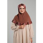Hürrem Bone Taba Pratik Hazır Geçmeli Tesettür Eşarp Sandy Renkli Desenli Fileli 2401_33