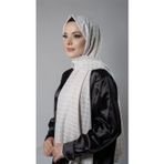 Hürrem Bone Taş Desenli Şal Şifon Kumaş Kareli Çizgili 202107_46