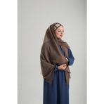 Hürrem Bone Vizon Arkadan Bağlamalı Abiye Şal Şifon Kare Desenli Taşlı 1900_10