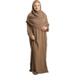 Hürrem Bone Vizon Iki Parça Namaz Elbisesi Dokuma Kendinden Desenli 2502_10 - Standart