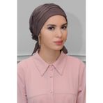 Hürrem Bone Vizon Pratik Hazır Geçmeli Tesettür Bone Sandy Kumaş Incili Pileli Nervürlü Güllü 1805_10 - Standart