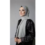 Hürrem Bone Yağ Yeşili Desenli Şal Şifon Kumaş Kareli Çizgili 202107_36