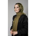 Hürrem Bone Yağ Yeşili Şerit Çizgili Şal Viskon Kumaş Bursa Dolama 202109_36