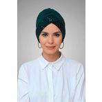 HÜRREM BONE Zümrüt Pratik Hazır Geçmeli Tesettür Bone Sandy Kumaş Pullu Tek Çapraz 1907_37