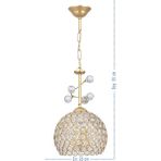 Hürrem Fiskiyeli Taşlı Sarkıt Avize 20 cm (Gold) - 1