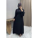 Hürrem GÜLRU ELBİSE Siyah Kadın İthal Ayrobin Kumaş Mevsimlik Elbise