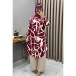 Hürrem SUNA TAKIM 1.Sınıf Viskon Kumaş Tunik ve Ayrobin Kumaş Pantolon Düğmeli Tunik Pantolon Takım Bordo