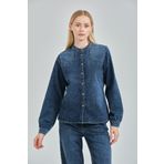 Hurricane Stratos Orta Mavi Jeans Gömlek